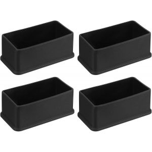 4Pcs Embouts de Pieds de Chaise Carr&eacute;s en PVC,80mm x 40mm OD,Noirs,Protections de Sol pour Pieds de Meubles de Table,Capuchons de Pied de Chaise - Neuf