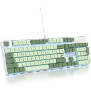 Shocker V200 Clavier Gamer Mécanique Full Size 104 Touches Avec Pavé Numérique,Clavier De Jeu Filaire Led Rvb Avec Commutateurs Rouges,Qwerty Américaine Disposition Anti-Ghosting - Neuf