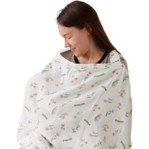 Couverture D'allaitement,Pour Les D&eacute;placements,70 X 100 Cm,En Mousseline 100 % Coton,Motif Floral - Neuf