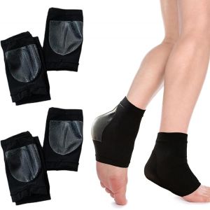 Kalanka-4 Pi&egrave;ces Protege Talon, Talonnette Gel Ergonomie, Coussinet Talon Chaussure Avec Du Silicone, Talonnette Silicone Unisexe, Protege Talon Chaussure Pour Talons Secs, Crevass&eacute;s Ou Rugueux (Noir - Neuf