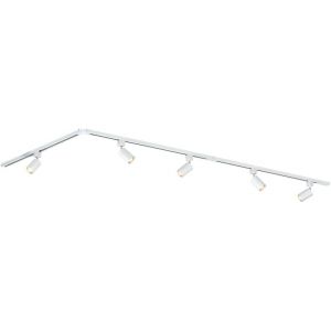 Ulteronixshop-Focus III - Spots et Rails de Spots - Blanc - GU10-300cm - 5 Spots sur Rail Orientable - Forme de L - Plafonnier LED - Cuisine, Salon, Salle a Manger - Spot de Plafond - Spots sur Rail - Neuf