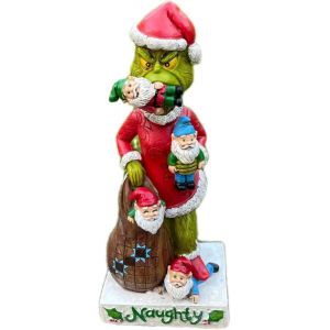 Mevronisshop-Grinch Nain De - Statues De Nain De Jardin - D&eacute;coration Ext&eacute;rieure - Sculpture De Nains Mangeurs De Grinch - Statue Amusante En R&eacute;sine - Statue Ext&eacute;rieure Pour Patio, Pelouse, Jardin - Neuf