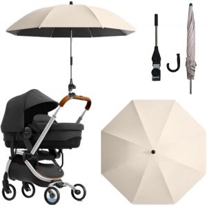 Checarzhn--No1-Parapluie Parasol Poussette,Ombrelle Poussette Universelle,Ombrelle Pour Poussette Anti Uv,Parasol Anti Uv 50+ Pour Landau,Anti Uv Parasol Pour Landau,Avec Pince Flexible Bras Réglable - Neuf