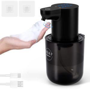 KAL-Distributeur De Savon Automatique, 400 Ml, Électrique, Avec Capteur, Fixation Murale, 4 Niveaux De Volume De Liquide Réglable, Rechargeable Par Usb, Pour Salle De Bain, Cuisine - Neuf