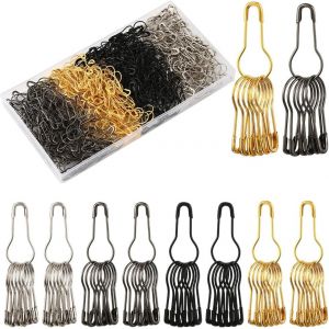 ChenQuanSarl-1 Boîte De 500 Petites Épingles À Vêtements En Métal Noir Et Doré 4 Couleurs En Forme De Poire Épaisses Et Robustes Pour Attacher Des Points De Suture Marqueurs D'Étiquettes Pour Bricola - Neuf