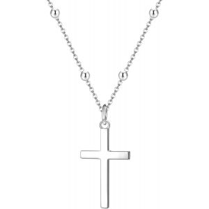 Kal-Collier Croix Homme Femme Collier Pendentif Croix En Argent Croix Pendentif Collier Avec Chaîne Réglable Bijoux Chretienne Catholique Religion Croix - Neuf