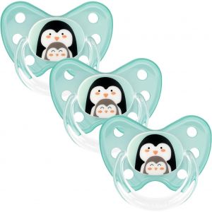 Set De 3 T&eacute;tines Orthodontiques En Silicone-Taille 3,D&egrave;s 14 Mois-La Sucette Pour B&eacute;b&eacute; &Eacute;vite Le D&eacute;salignement Des Dents-Fabriqu&eacute; En Allemagne-Sans Bpa-Manchot,Menthe - Neuf
