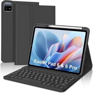 Étui De Clavier Pour Xiaomi Pad 6/6 Pro 11" - Clavier Bluetooth Qwertz - Étui De Clavier Magnétique Amovible Pour Xiaomi Pad 6/6 Pro 2023 - Noir - Neuf