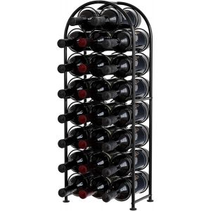 JEXNOVASHOP-M&eacute;tal 23 Bouteilles &Eacute;tag&egrave;re &agrave; Vin Casier &agrave; Bouteilles Range Bouteille Porte Bouteille Vin Rangement Bouteille de Vin,Noir - Neuf