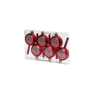 Arbre De No&euml;l Rouge 6 Pcs Bonbons De No&euml;l Ornements De Bonbons Pots Arbre De No&euml;l Paillettes Accroch&eacute; Des D&eacute;corations En Plastique Peppermints D&eacute;coratif Arbre De No&euml;l - Neuf