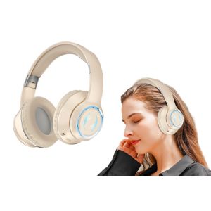 Casque Bluetooth supra-auriculaire avec r&eacute;duction de bruit et son 3D - Blanc - Neuf