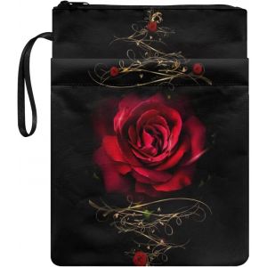 Housse de protection en polyester avec fermeture éclair pour livre de poche à couverture rigide et fermeture éclair pour les amateurs de livres Motif roses rouges - Neuf