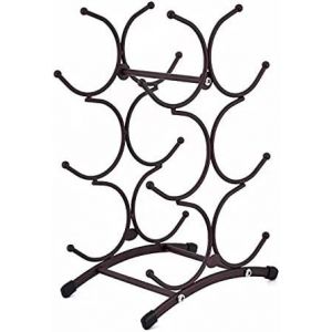 Casier À Vin Pour Comptoir, Étagère De Rangement Pour Garde-Manger, Peut Contenir 6 Bouteilles, Support De Rangement Pour 6 Bouteilles De Vin Rouge En Acier Inoxydable, Noir - Neuf
