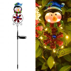 Solaire de No&euml;l Pelouse Lumi&egrave;res, Jardin, Terrain de Brancher des Lumi&egrave;res avec le Bonhomme de neige, Cerf & Penguin - Compatible avec la Villa D&eacute;cor - Neuf