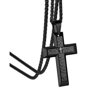 Kal-Goldchic Collier Croix Chretienne Homme Inri/Noeud Celtique/Serpent/Bible Pendentif Croix Femme Personnalisable Chaine Garcon Pendentif Religieux Acier/Or/Noir Amulette De Protection - Neuf
