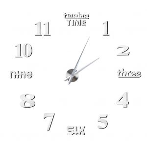 HJLIAN Horloge murale 3D sans cadre, grande taille, a faire soi-meme, miroir muet, autocollants, decoration pour la maison, le bureau, l'ecole - Neuf