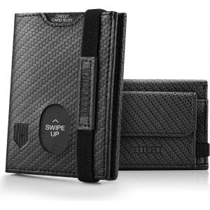 Portefeuille À Trois Volets En Cuir Pour Homme Avec Poche Pour Pièces De Monnaie, 2 Compartiments Pour Billets, Fenêtre Pour Carte D'Identité, Sangle Élastique, Marron - Neuf