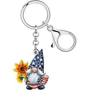 KAL-Porte-Clés En Acrylique Gnome - Accessoires Tournesol - Cadeaux Pour Femmes Et Filles - Sac À Dos - Breloques - Neuf