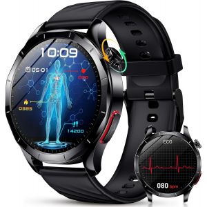 Montre Connect&eacute;e Homme Avec &iquest;&iquest;&iquest;&iquest;&Eacute;&iquest;&iquest;&iquest;/&iquest;&iquest;&iquest;/Hrv/Imc/Acide Urique, 1.43"" Amoled Smartwatch Avec Appels Bluetooth, 24h Sommeil, Cardiofrequenceme, Appel D'urgence Sos, Android/Ios, Noir[Z2181] - Neuf