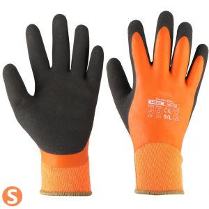 Gants de securite en latex double couche, resistants au froid et impermeables, taille S - Neuf
