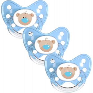 Set De 3 T&eacute;tines Orthodontiques En Silicone-Taille 3,D&egrave;s 14 Mois-La Sucette Pour B&eacute;b&eacute; &Eacute;vite Le D&eacute;salignement Des Dents-Fabriqu&eacute; En Allemagne-Sans Bpa-Ours,Bleu - Neuf