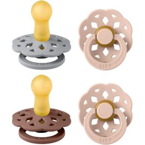 Boheme Lot De 4 T&eacute;tines. Sans Bisph&eacute;nol A,T&eacute;terelle Ronde. Latex De Caoutchouc Naturel,Fabriqu&eacute; Au Danemark. 6-18 Mois (Lot De 4),Woodchuck Mix - Neuf