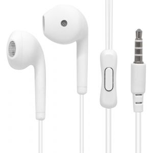 KALANKA-&Eacute;couteurs filaires Intra-Auriculaires avec Micro et Prise Jack 3.5 mm u2013 Kit Mains Libres Compatible Toutes Marques, Smartphone, PC, Tablette, Lecteur MP3 u2013 Blanc - Neuf
