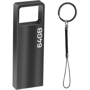 Pen Drive 128 Go Mini USB Flash Drive 128 Go avec pendentif porte-cl&eacute;s pour ordinateur, tablette et autres appareils (noir) - Neuf