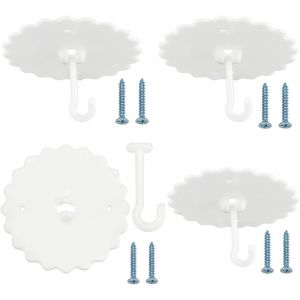 Kal-4 Ensemble De Crochets De Plafond Pour Moustiquaire 12cm Crochet De Suspension Pour Lit Superposé Super Glue Crochets De Lit À Baldaquin Pivotants Au Plafond Tournez À 180° Crochets Montés - Neuf