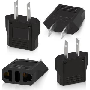 ERYI-¿4 Pièces¿ Adaptateur De Voyage,Adaptateur Prise France Vers Usa,Adaptateur Prise Usa,Adaptateur Usa,Adaptateur Prise Canada,Adaptateur Prise Universelle Americaine/Chine/Japon/Canada/Mexique - Neuf