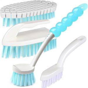 KALANKA-Lot de 4 brosses à récurer pour Jantes, avec Brosse à récurer, poignée Confortable, Nettoyage de Cuisine, Brosse à récurer Flexible, Brosse à Joints muraux, Brosse à récurer à la Maison - Neuf
