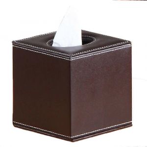 Cuir D'unit&eacute; Centrale De Tissu Couvercle De La Bo&icirc;te &Agrave; Couleur Caf&eacute; - Design Carr&eacute; Pour La Maison, Bureau, H&ocirc;tel Ou De L'utilisation, S'adapte Standard Des Rouleaux De Papier Toilette - Neuf