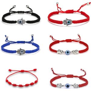 Lot De 6 Bracelets Porte-Bonheur : Bracelet À 7 N?uds, Main De Fatma, ?il Turc, Fil Rouge, Mauvais ?il Hamsa, Bracelet Turc, Amulette Pour Bonne Chance - Evil Eye Bracelet Pour Femme Et Homme, 12.0 - Neuf