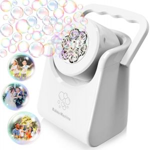 Kal-Machine À Bulles, Soufflante À Bulles Automatique Portable À Piles Jouet À Bulles Électrique Pour Enfants Ajuster L'angle De 90°Pour Une Fête D'anniversaire En Plein Air (Blanc) - Neuf