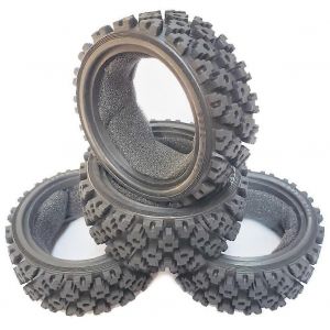 4 Pcs 70mm 1/10 RC Off-Road Buggy Voiture Pneus En Caoutchouc Roue Pneus Avant pour TT01 TT02 XV01 LC RACING PT - Neuf