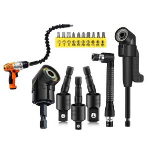 Kit de rallonges pour forets de 17 pi&egrave;ces avec tige flexible et accessoires d'angle - Neuf