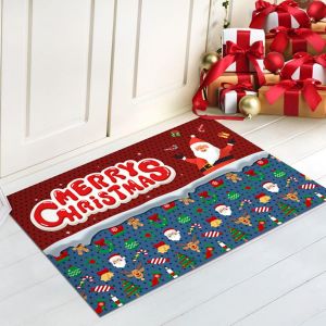 Tapis De No&euml;l - 2, Tapis De Sol De No&euml;l, Tapis De Salle De Bain Antid&eacute;rapants, Tapis D'entr&eacute;e De No&euml;l, Tapis Absorbants, Tapis D&eacute;coratifs De No&euml;l, Tapis &Agrave; Motifs De No&euml;l Pour Salon, Chambre, Couloir - Neuf