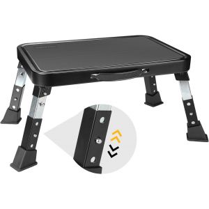 SUBZONAL-Marchepied Pliable &agrave; 3 Marches, Capacit&eacute; 150 kg, Marches Antid&eacute;rapantes, Pieds en Caoutchouc, Tabouret Pliant Portable, Id&eacute;al pour Cuisine, Salle de Bain, Camping Car, Marche Pied Enfant - Neuf