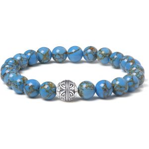 Eryi-Naturelles 8mm Pierres Bracelet Précieuses Deavec Cristal Bangle En Perles Avec Pendentif En Argent Sterling 925 Pendentif Double Bonheur - Neuf