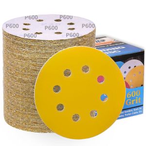 Disques abrasifs 125 mm grain 600,papier abrasif en alumine calcinée 8 trous,revêtement abrasif antiadhésif pour ponceuse orbitale (100 pièces) - Neuf