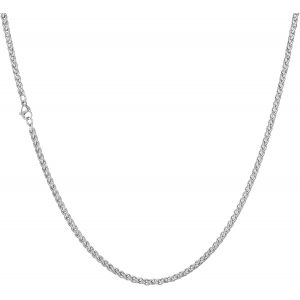 Tianyi-Collier Chaine De Bl&eacute; Homme Argent Collier Chaine Tress&eacute;e Homme Collier Acier Inoxydable Chaine De Cou Homme 18/20/22/24 Inches - Neuf