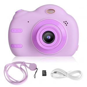 Mini Appareil Photo Numerique Pour Enfants 2,4 Pouces, Petit Reflex Double Objectif Hd 1080p (Violet) - Neuf