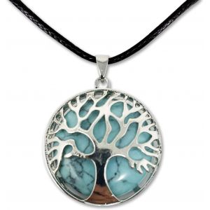 Kal-Collier Arbre De Vie Avec Pendentif En Pierre D'énergie Naturelle - Différentes Pierres Semi-Précieuses - Neuf