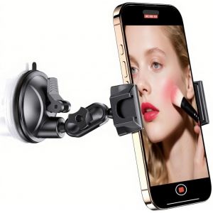 Support T&eacute;l&eacute;phone Universel &Agrave; Ventouse, Lavable Et R&eacute;utilisable Support Mural Pour T&eacute;l&eacute;phone Pour Miroir Vitre Carrelage Portable 360&deg; Rotatif Pour Iphone Samsung Tous Les Smartphones[Z560] - Neuf