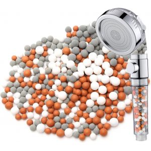 JGD-6 Paquets Recharge Billes Min&eacute;rales(2 Tailles), Billes Pommeau Douche Anti Calcaire, Billes ions N&eacute;gatifs pour Adoucir L'eau Dure et &Eacute;liminer le Chlore - Neuf