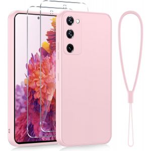 Protection Compl&egrave;te Silicone Coque Pour Samsung Galaxy S20 Fe(5G)/S20 Lite/S20 Fan Edition 6,5"" Avec 2 Pi&egrave;ces Verre Tremp&eacute;, Housse Fine Antirayures &Eacute;tui Pour Samsung S20 Fe Con Cordon, Pink - Neuf