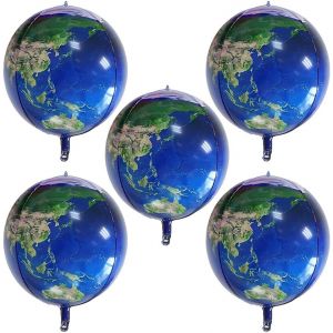 ChicSlick-Lot De 5 Ballons En Forme De Globe Terrestre De 55,9 Cm En Feuille D'Aluminium Mylar 4D Pour Décoration De Fête D'Enfants[X667] - Neuf