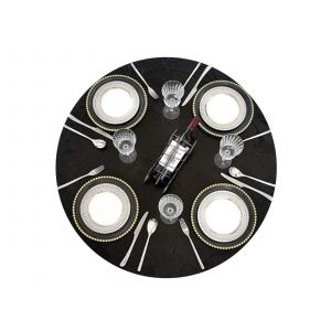 Nappe Ronde En Pvc Noir Imperm&eacute;able De 122 Cm Avec Bords &Eacute;lastiques - Neuf