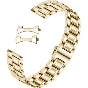 Kal-Bracelet De Montre En M&eacute;tal Pour Homme - 18 Mm, 20 Mm, 22 Mm, 24 Mm - En Acier Inoxydable - Avec Extr&eacute;mit&eacute; Droite Et Incurv&eacute;e - Bicolore - Neuf