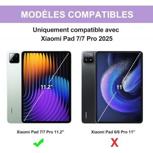 Epkh-Coque Clavier Pour Xiaomi Pad 7/7 Pro 11.2"" 2025, Azerty Français Clavier Bluetooth Avec Fente Pour Stylo Pour Tablette Xiaomi Pad 7/7 Pro, Violet Clair - Neuf
